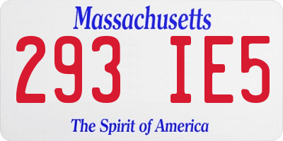 MA license plate 293IE5