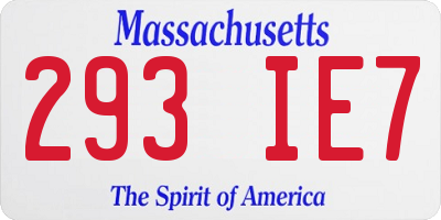 MA license plate 293IE7