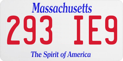 MA license plate 293IE9