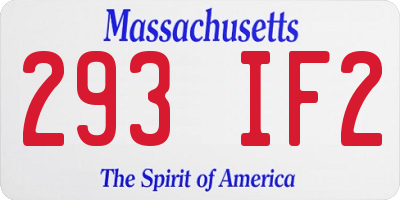 MA license plate 293IF2