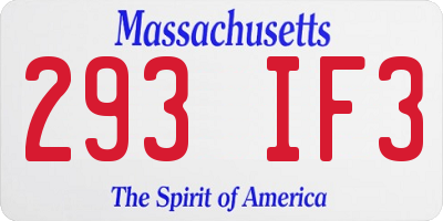 MA license plate 293IF3