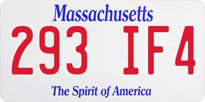 MA license plate 293IF4