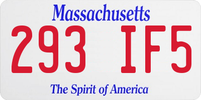 MA license plate 293IF5