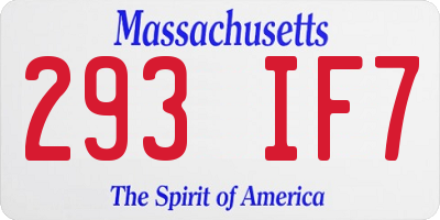 MA license plate 293IF7