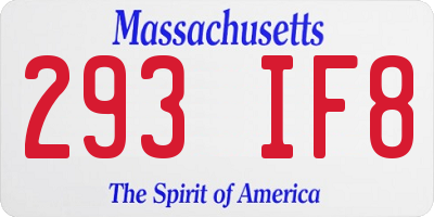 MA license plate 293IF8