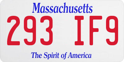 MA license plate 293IF9