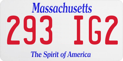 MA license plate 293IG2