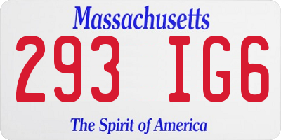 MA license plate 293IG6