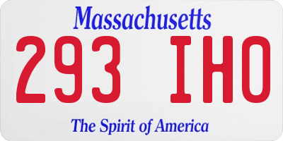 MA license plate 293IH0