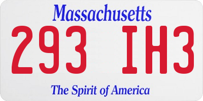 MA license plate 293IH3