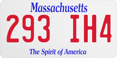 MA license plate 293IH4