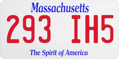 MA license plate 293IH5