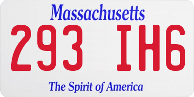 MA license plate 293IH6
