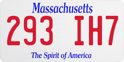 MA license plate 293IH7