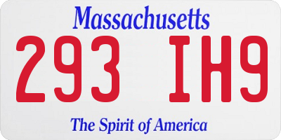 MA license plate 293IH9