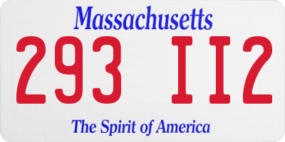 MA license plate 293II2