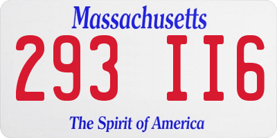 MA license plate 293II6