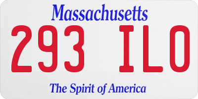 MA license plate 293IL0
