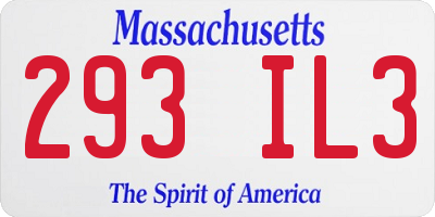 MA license plate 293IL3
