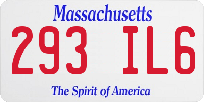 MA license plate 293IL6