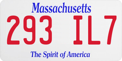 MA license plate 293IL7