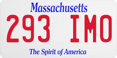 MA license plate 293IM0