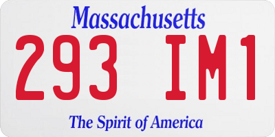MA license plate 293IM1