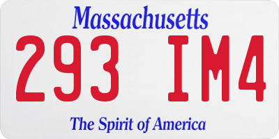 MA license plate 293IM4