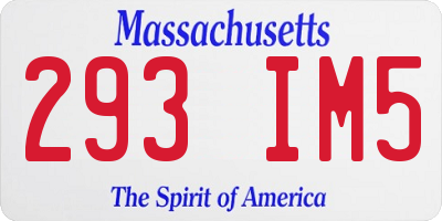 MA license plate 293IM5