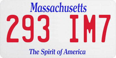 MA license plate 293IM7