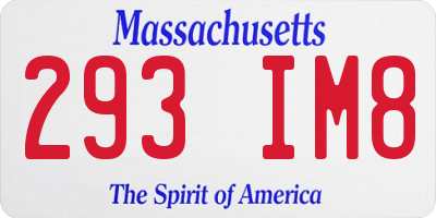 MA license plate 293IM8