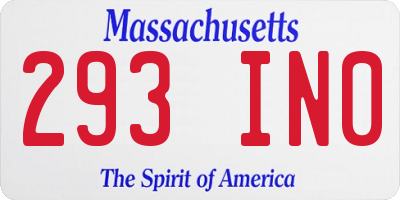 MA license plate 293IN0