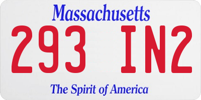 MA license plate 293IN2