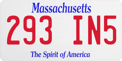 MA license plate 293IN5