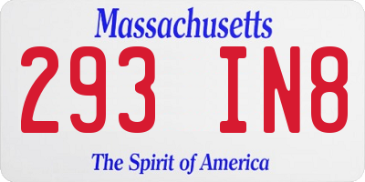 MA license plate 293IN8