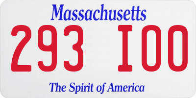 MA license plate 293IO0