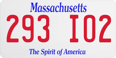 MA license plate 293IO2