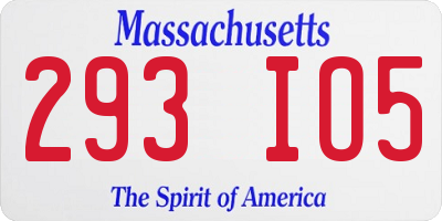 MA license plate 293IO5