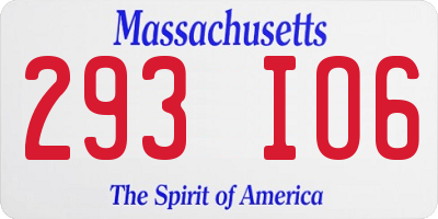 MA license plate 293IO6