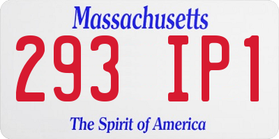 MA license plate 293IP1