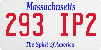 MA license plate 293IP2