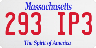 MA license plate 293IP3