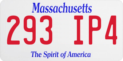 MA license plate 293IP4