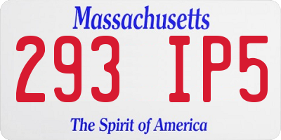 MA license plate 293IP5