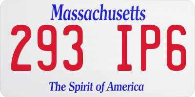 MA license plate 293IP6