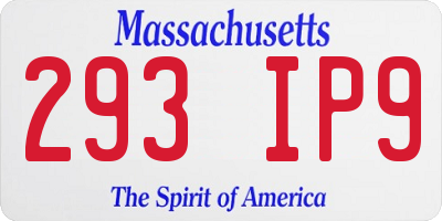 MA license plate 293IP9