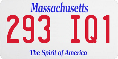 MA license plate 293IQ1