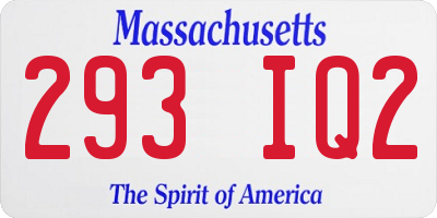 MA license plate 293IQ2