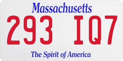 MA license plate 293IQ7