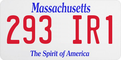 MA license plate 293IR1